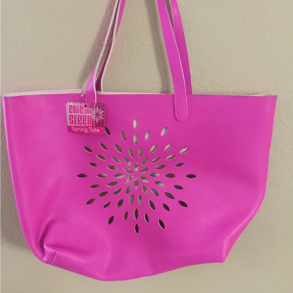 Chic & Sleek Pink Spring Tote Bag Purse